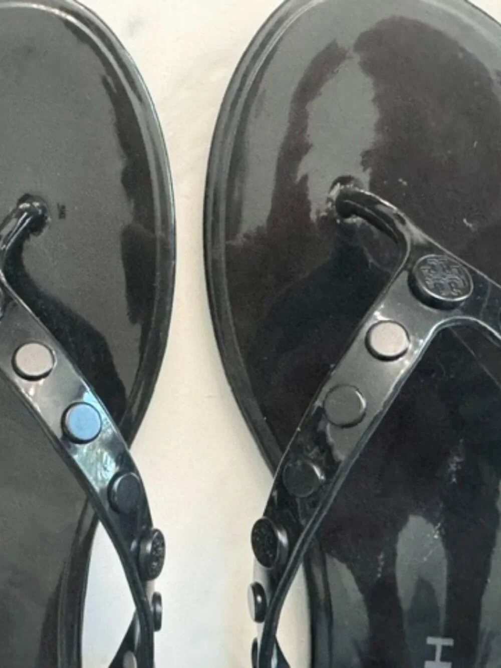 Tory Burch Studded Jelly Sandals sz 9 Black
